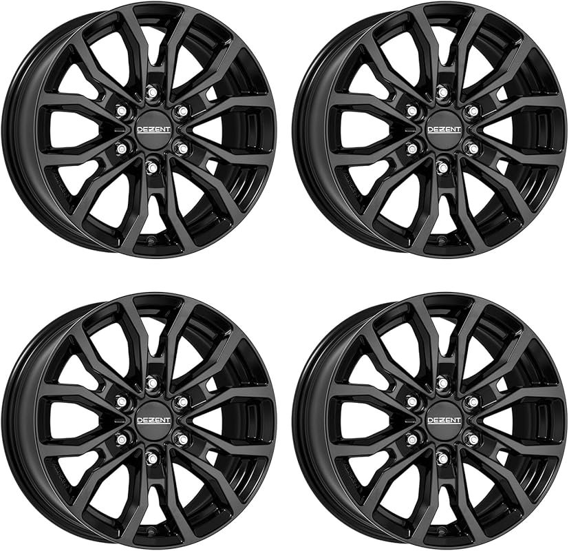 4x Dezent Alloy Rims KC 8.0Jx18 ET20 6x139.7 Black for Toyota Hilux La