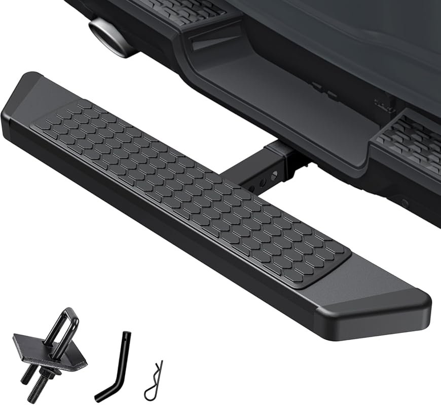 Tow Hitch Step with Pin Lock and 300 lbs Load Capacity for 2-Inch Rece