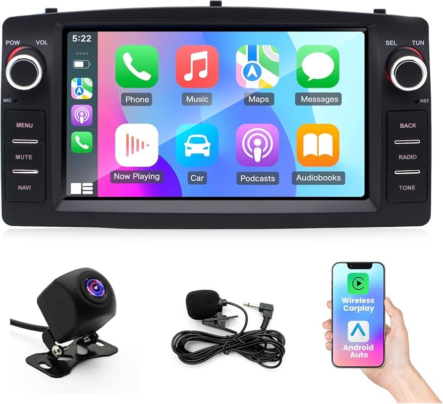 Car Stereo for Toyota Corolla with 7-Inch IPS Touch Screen, Wireless C