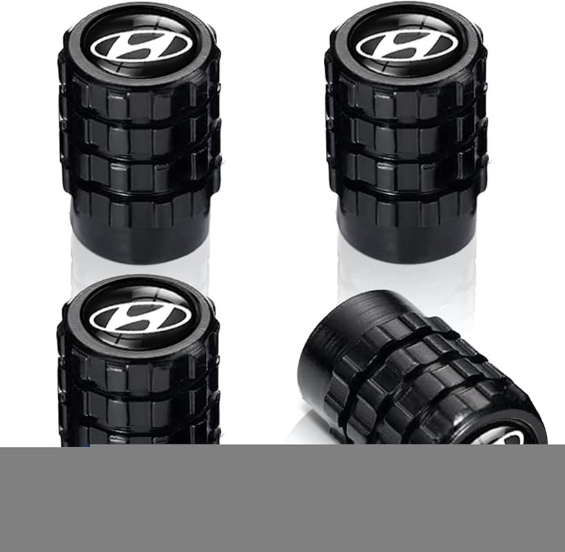 XD-Black Tire Valve Caps (4-Pack) for Hyundai Santa Fe Sonata Elantra 