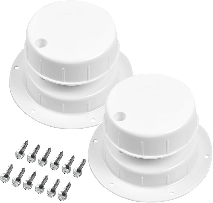 White RV Roof Vent Cover Kit 2-Pack, Universal Fit for 1