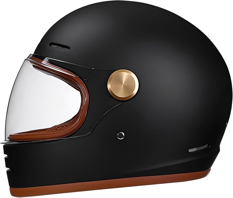 Retro Full Face Motorcycle Helmet for Adults with Ventilation and Wate