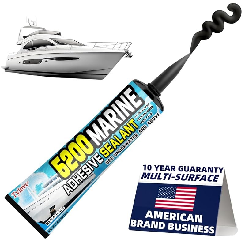 Black 3oz Marine Adhesive Sealant 5200 Fast Cure Watertight Bonding UV