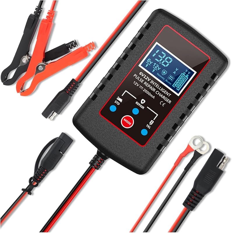 Smart Trickle Charger for Car Batteries: 12V/6V with Pulse Repair and 