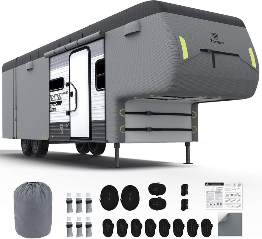 Fonzier 5th Wheel RV Cover for 31-34 Feet with 7 Layers, Weatherproof,