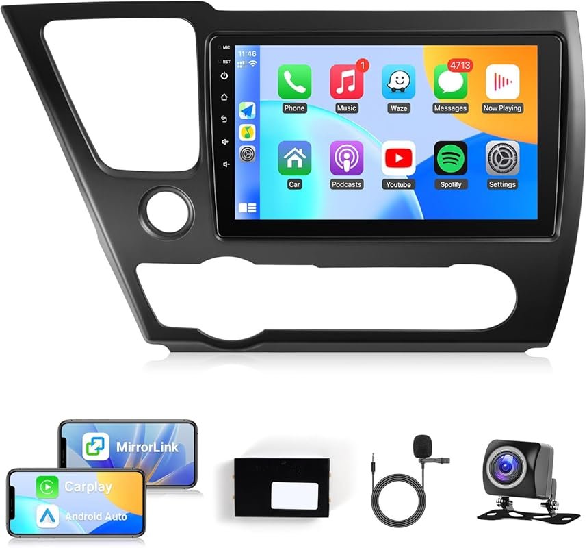 Honda Civic 2013-2017 car stereo with CarPlay, Android Auto, and 9-inc