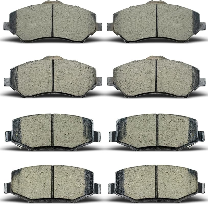Front & Rear Ceramic Brake Pads for Jeep Wrangler 2007-2017 and JK 201