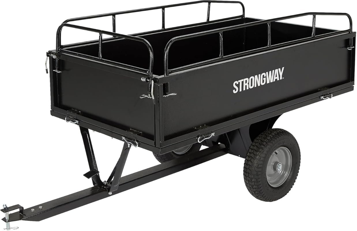 Strongway Steel ATV Dump Trailer with 1200 lb Capacity and Dump Bed