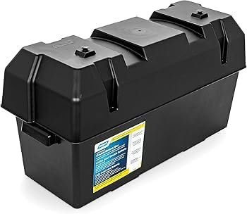 Camco Double Battery Box for 6V and 12V RV Batteries with Straps and C