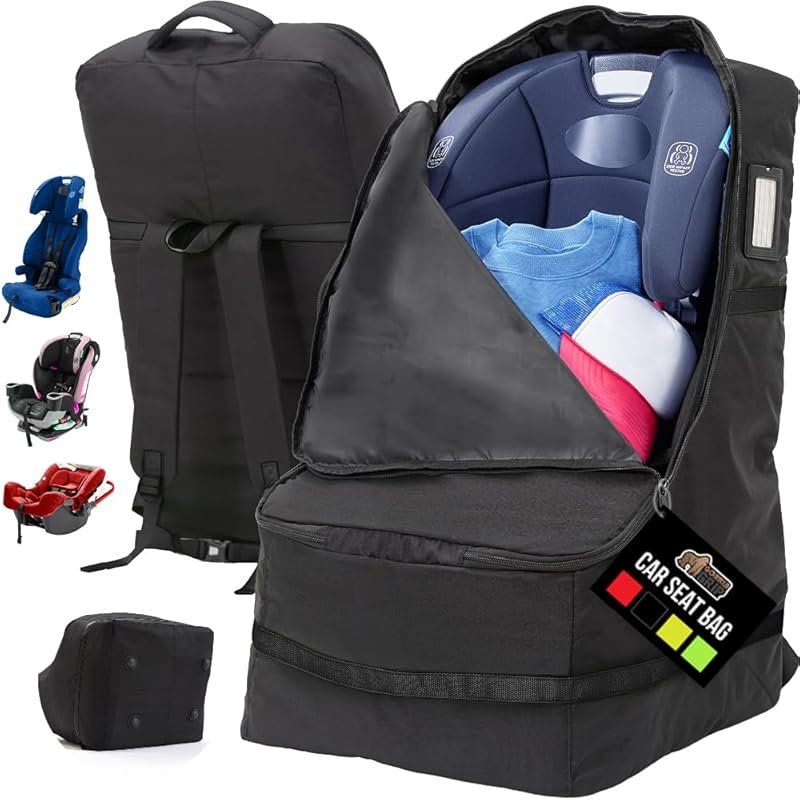 GORILLA GRIP Padded Car Seat Travel Bag with Shoulder Strap and Univer