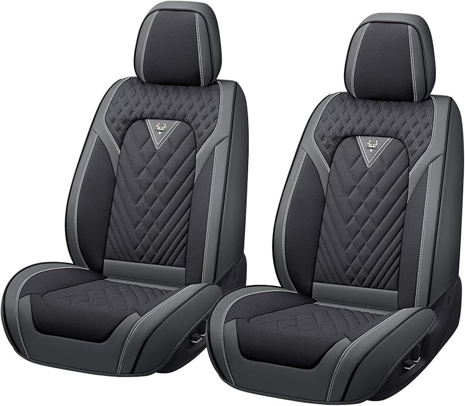 Nappa Leather Seat Covers for Ford Transit-250 2015-2025 in Gray and B