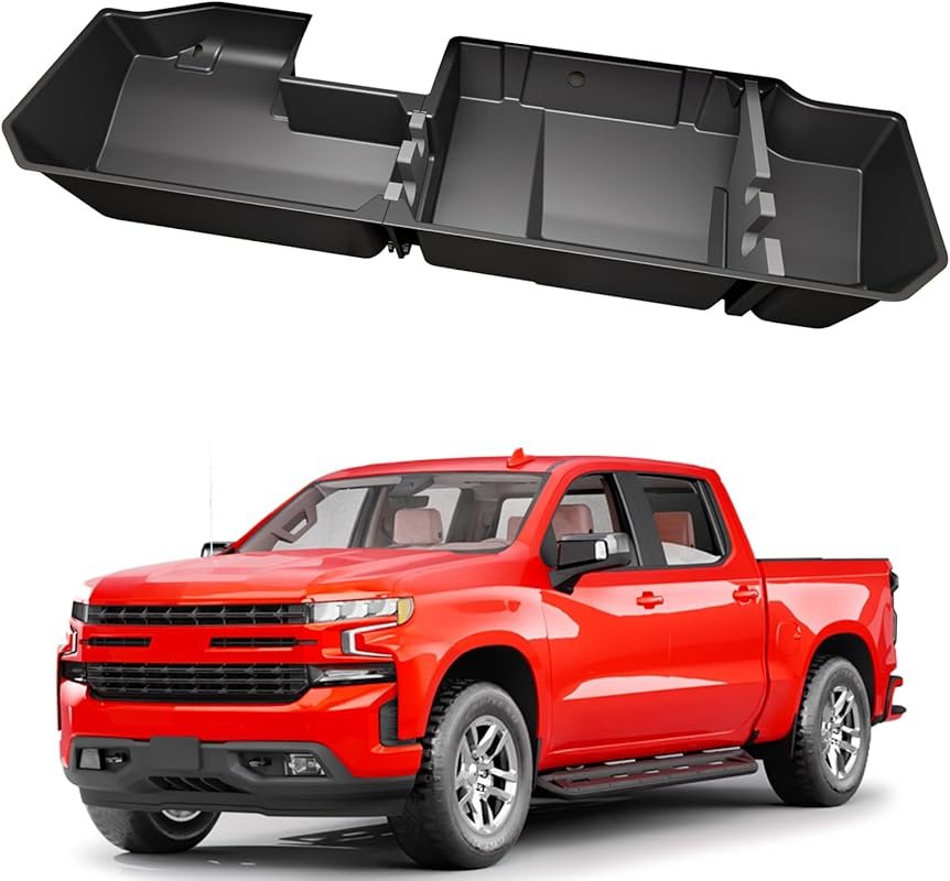 Underseat Storage Box for Chevy Silverado and GMC Sierra Double Cab Tr