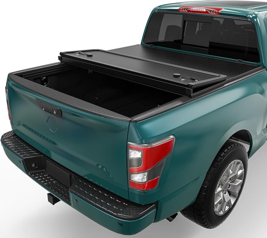 FRP Hard Tri-Fold Tonneau Cover for Nissan Frontier 2005-2026 with 5 f