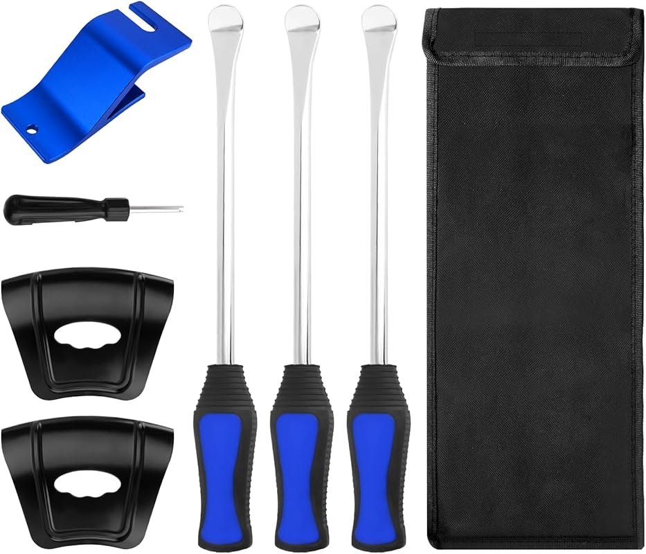 Heavy-Duty Tire Spoon Tool Kit with Rim Protector for Motorcycles, Car