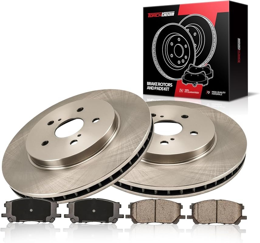 Torchbeam Front Brake Rotors and Ceramic Pads Kit for Lexus RX350, RX3