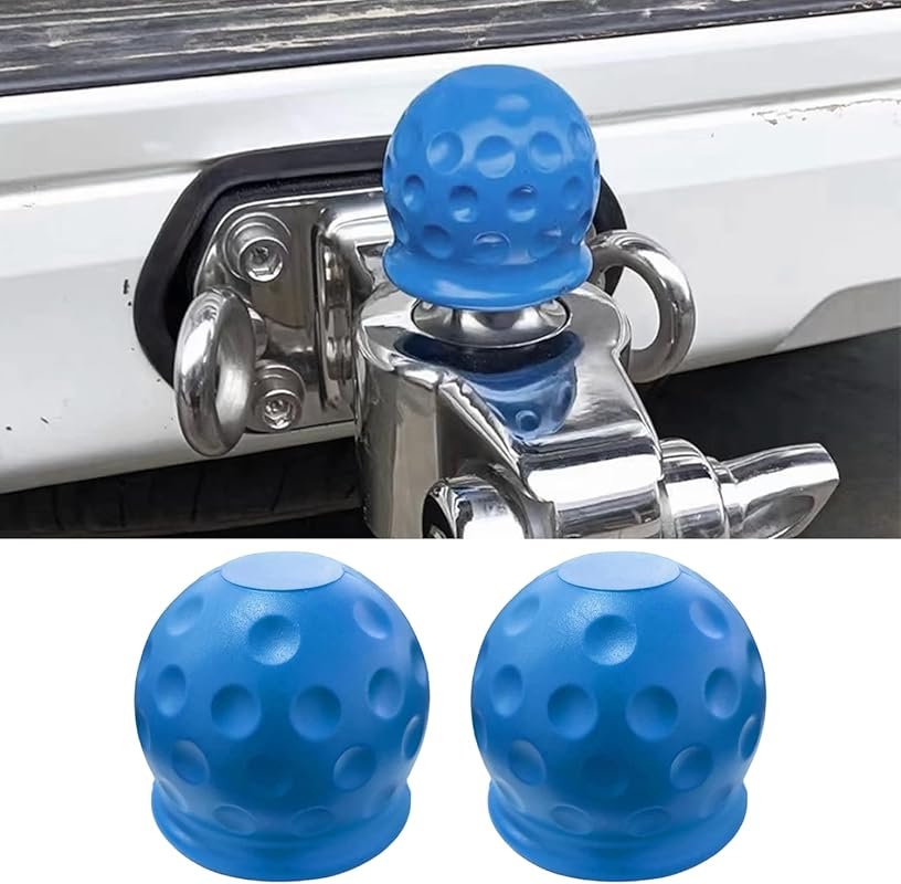2PCS 2-Inch Rubber Tow Ball Cover, Waterproof Protection for Trucks, R