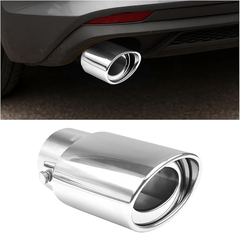 Polished stainless steel adjustable car exhaust tip with 2.5