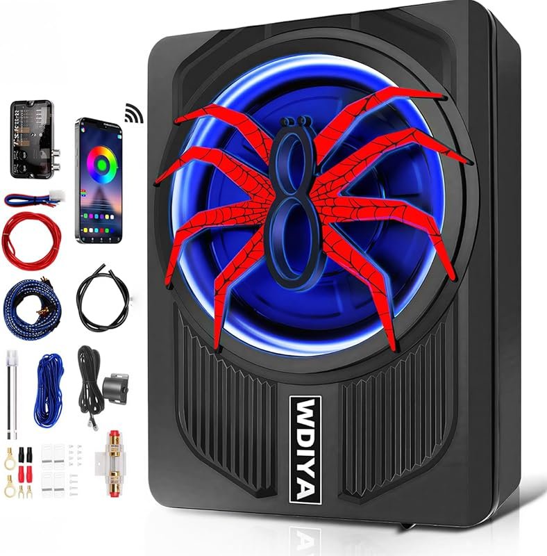 1200W 10-inch Slim Under Seat Car Subwoofer with Built-in Amplifier, L