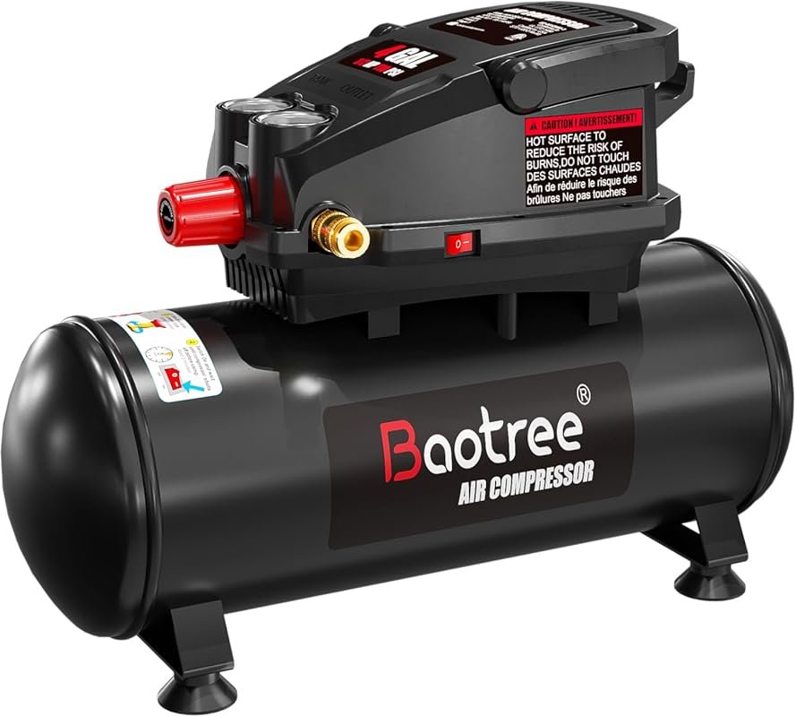 4 Gallon Portable Oil-Free Air Compressor with 110 PSI Max for Spray P