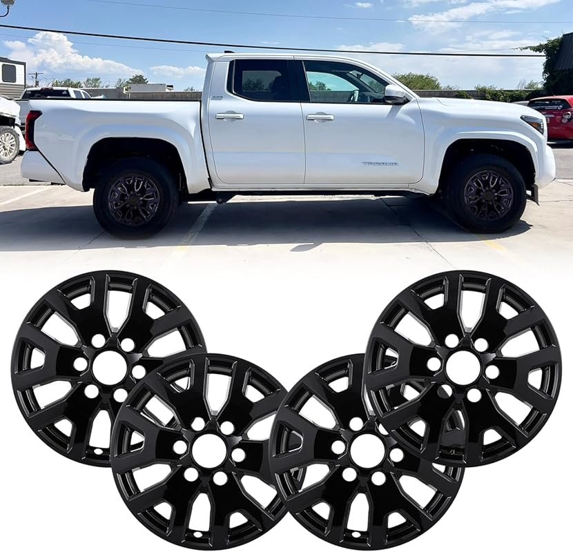 17-inch Glossy Black Wheel Skins for 2024-2026 Toyota Tacoma SR & SR5