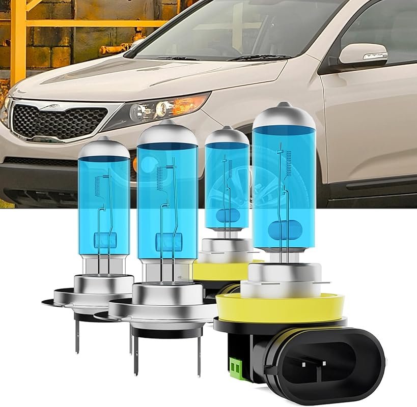 Halogen Headlight Bulbs for 2011-2016 Kia Sorento – H7 High, H11 Low, 