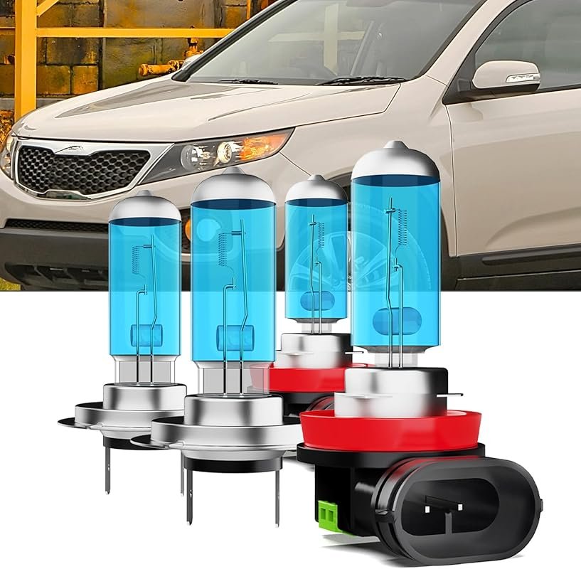 Halogen Headlight Bulbs for 2011-2016 Kia Sorento – 6000K White, Plug 