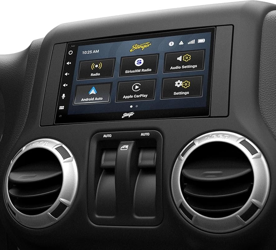 Stinger 6.8 Inch Touchscreen Radio for Jeep Wrangler JK with Wireless 