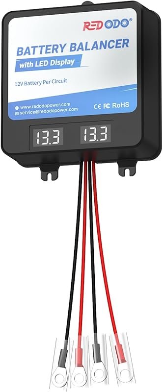 Redodo 24V Battery Balancer with LED Display for LiFePO4 and Lead-Acid