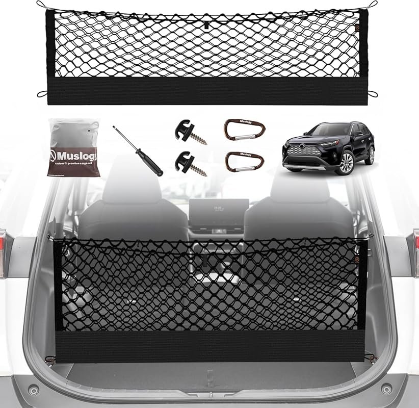 Muslogy Truck Bed Cargo Net Trunk Netting Compatible with Toyota RAV4