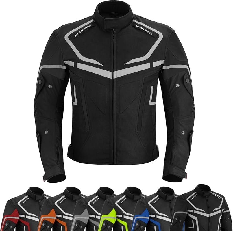 Men's Waterproof Motorbike Jacket with CE Armor and Durable Cordura Te