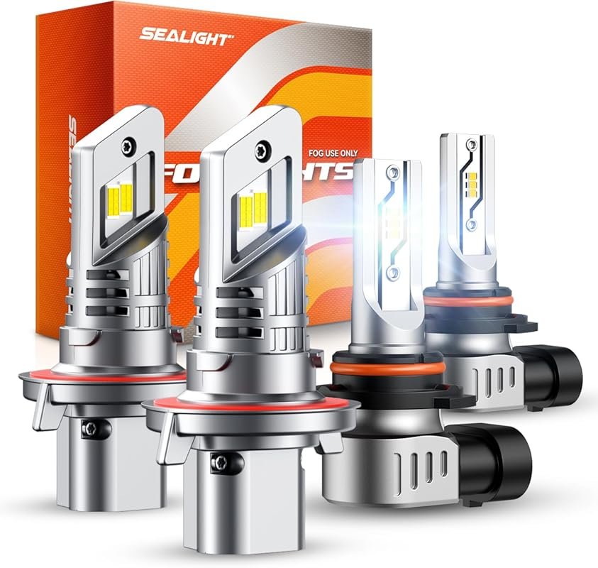 Sealight H13 H10 LED Fog Light Bulb Combo with Cooling Fan for 2004-20