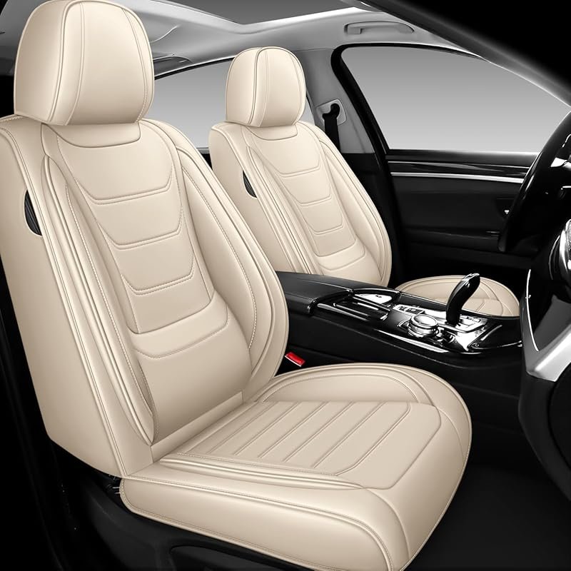 DHAEY Nappa Leather Car Seat Covers for Honda Pilot 2003-2025, Waterpr