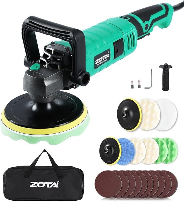 1600W 7-Inch/6-Inch Car Buffer Polisher Kit with Pure Copper Motor and