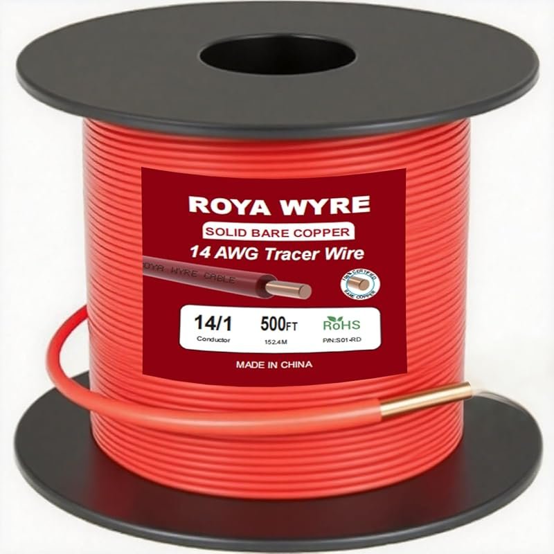 14 AWG Direct Burial Tracer Wire for Locating Underground Gas, Water,