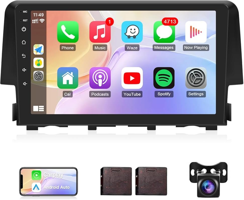 9-inch wireless CarPlay and Android Auto car stereo for 2016–2021 Hond