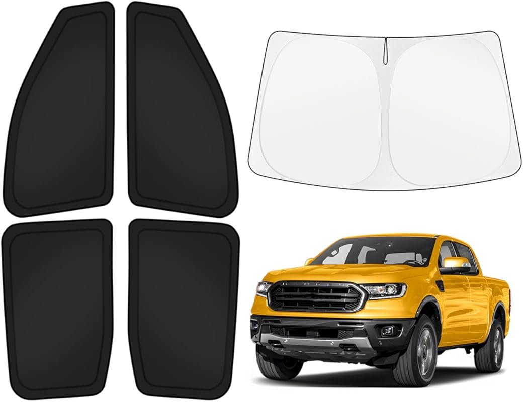 KUST UV Block Window Shades for Ford Ranger 2019-2026 4-Door - 5-Piece