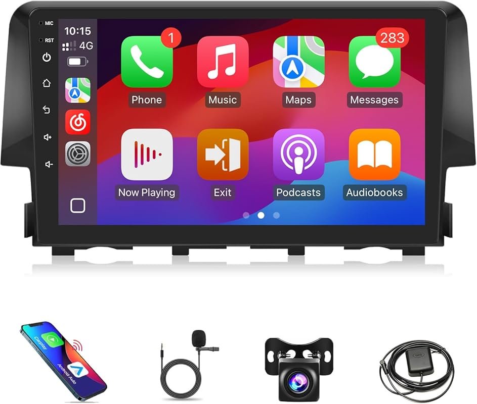 Wireless CarPlay and Android Auto car radio for 2016–2021 Honda Civic 