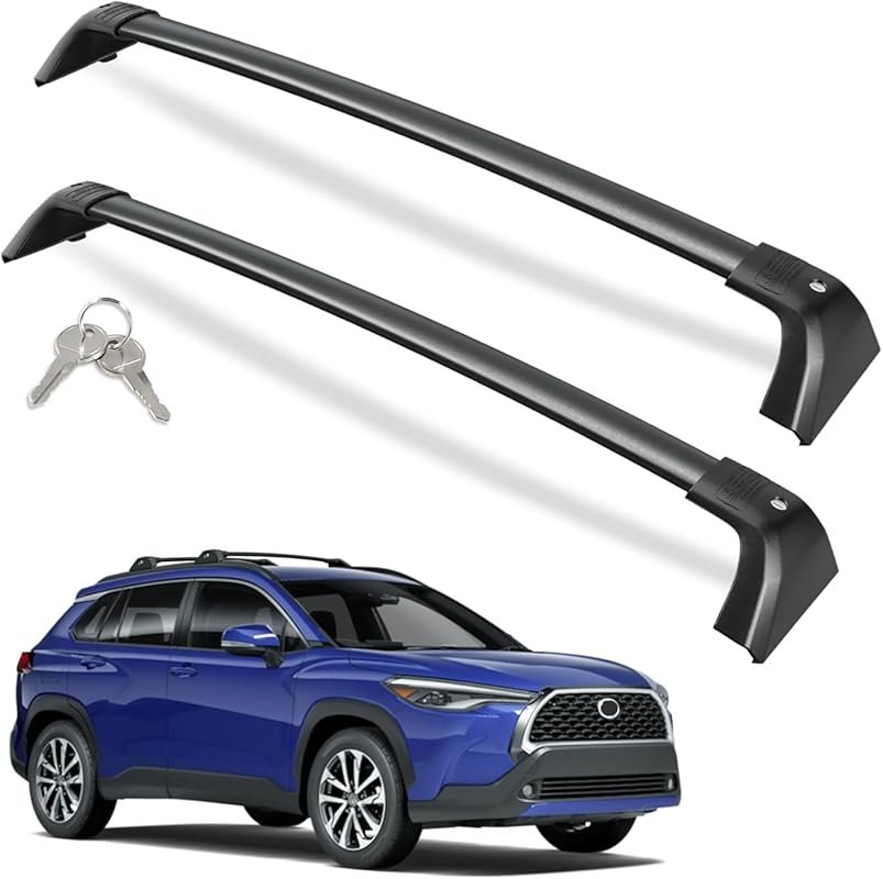 260lbs Lockable Aluminum Roof Rack Cross Bars for Toyota Corolla 2022-