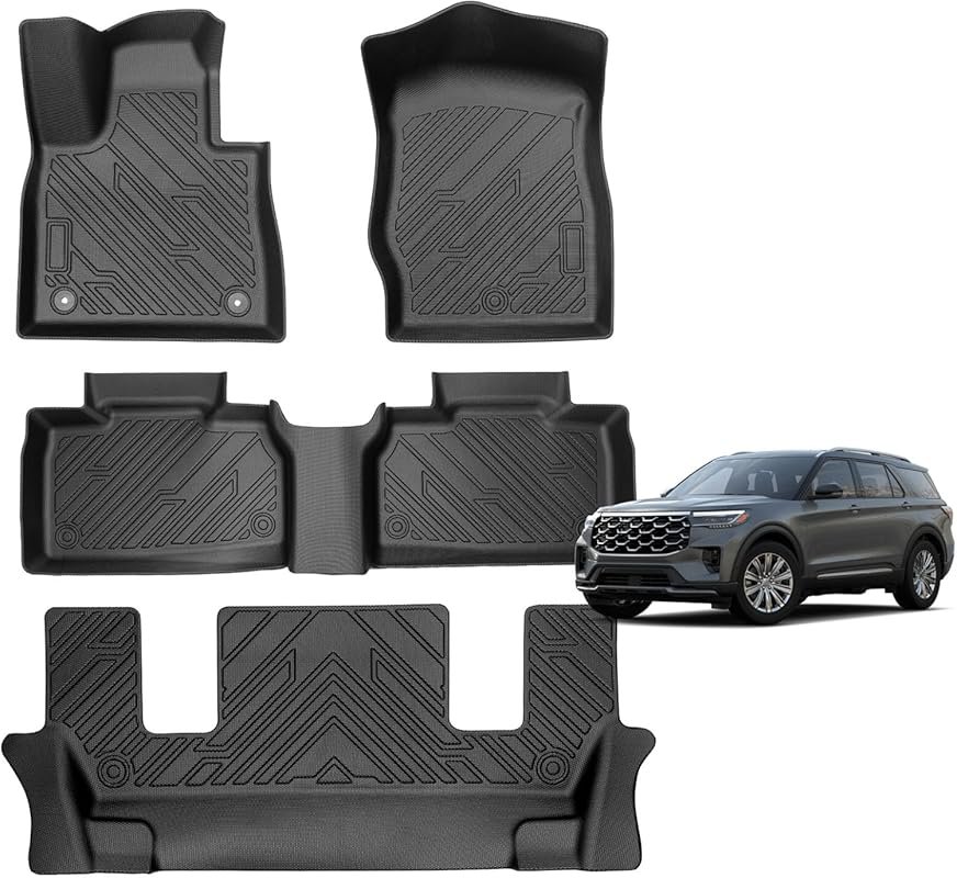 Heavy-Duty Anti-Slip All-Weather TPE Floor Mats for 2020-2026 Ford Exp