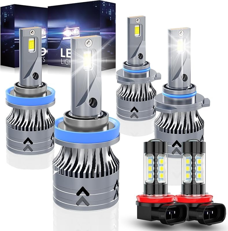 Upgraded 9005 H11 Light bulbs for Toyota 4Runner , High & Low Beam & H