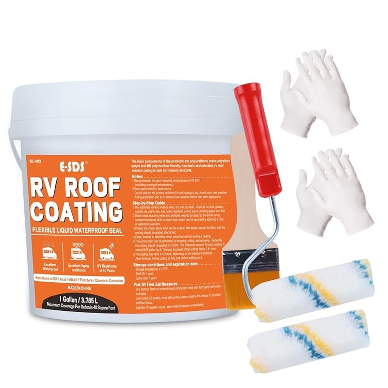 E-SDS White Elastomeric RV Roof Sealant is a 1-Gallon Flexible Waterpr