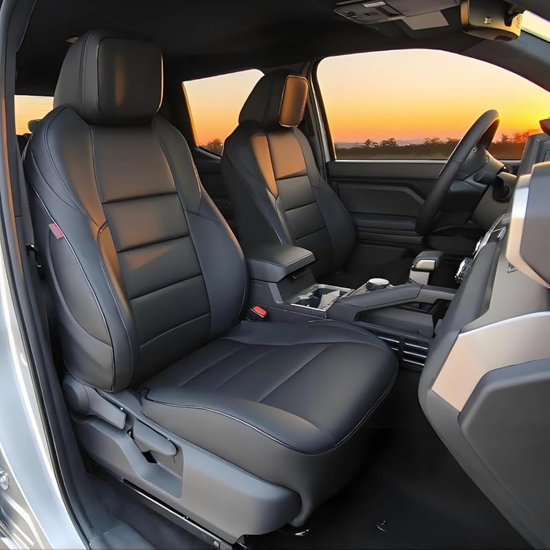 Custom Fit Faux Leather Seat Covers: 2-Row Full Set in Black for Toyot