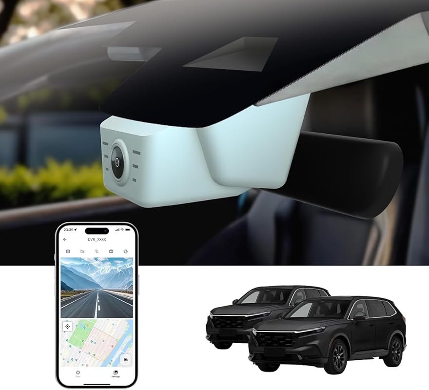 Front 4K dash cam for Honda CR-V 2023–2025, OEM look, collision detect