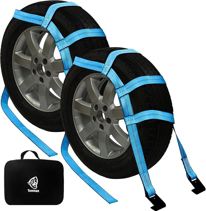 Tow Dolly Basket Straps with Flat Hook for 14-19 Inch Tires, 10,000 lb