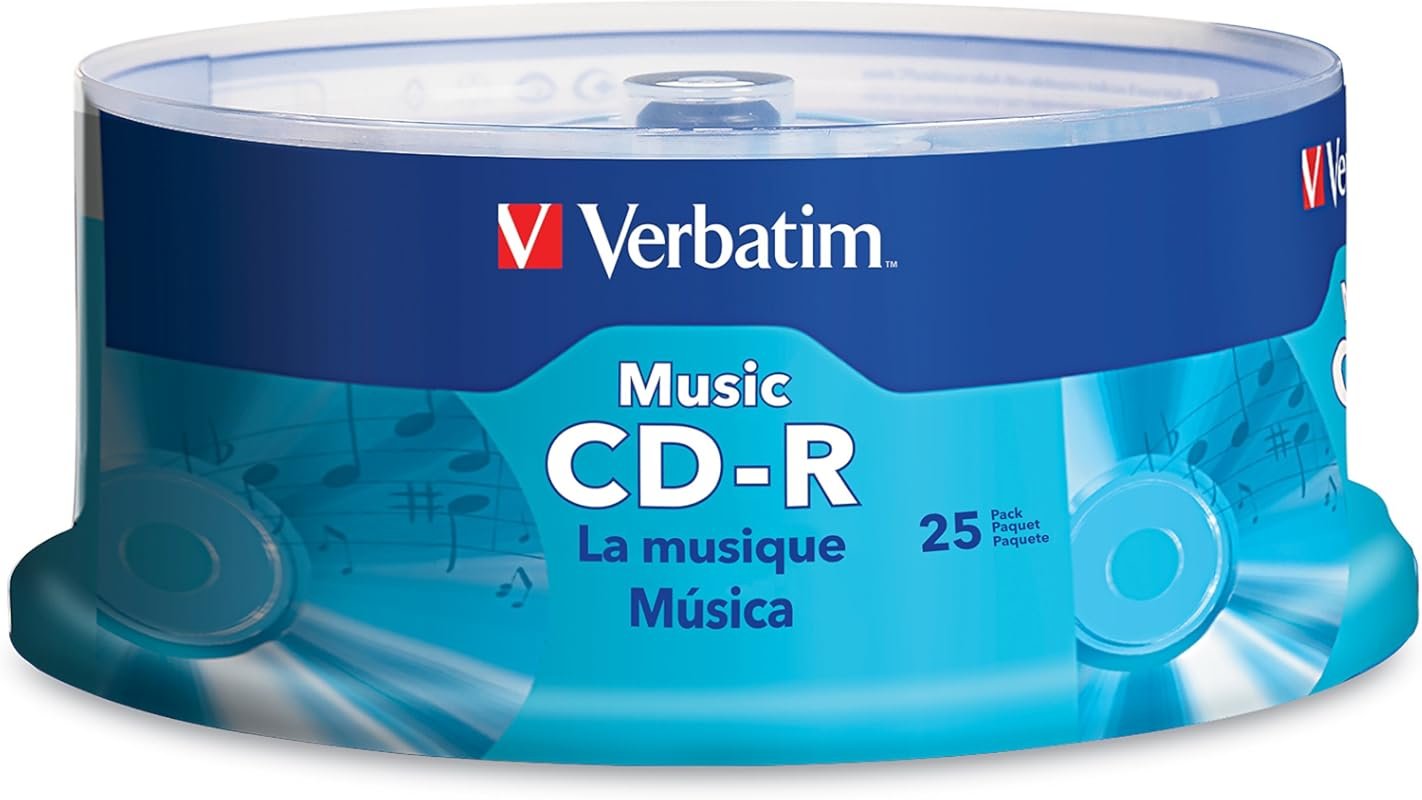 Verbatim Music CD-R 40X 80 Minute 700MB Blank Audio Discs 25 Pack
