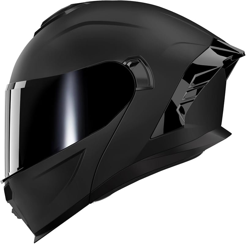 Motorcycle Helmet Dual Visor Flip-Up Modular Full Face, DOT Approved f