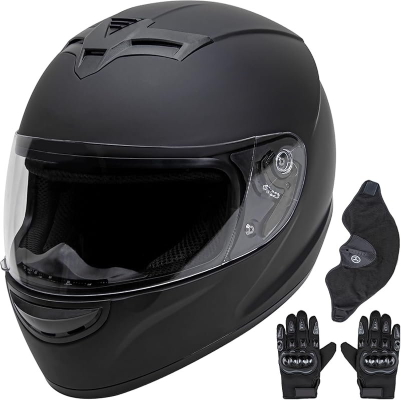 Full Face Motorcycle Helmet – DOT Certified, Aerodynamic Design with V