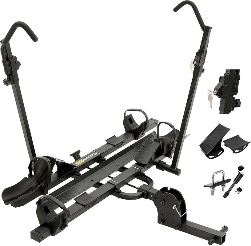 TrailV2 Plus Hitch Rack with Ramp: 170 lb Capacity Tilting Locking Rac