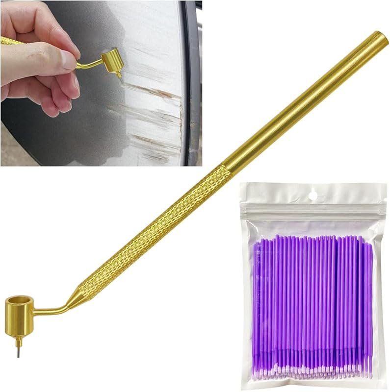 100PCS 0.5 mm Touch Up Paint Brushes, Fillable Car Fine Line Paint Chi