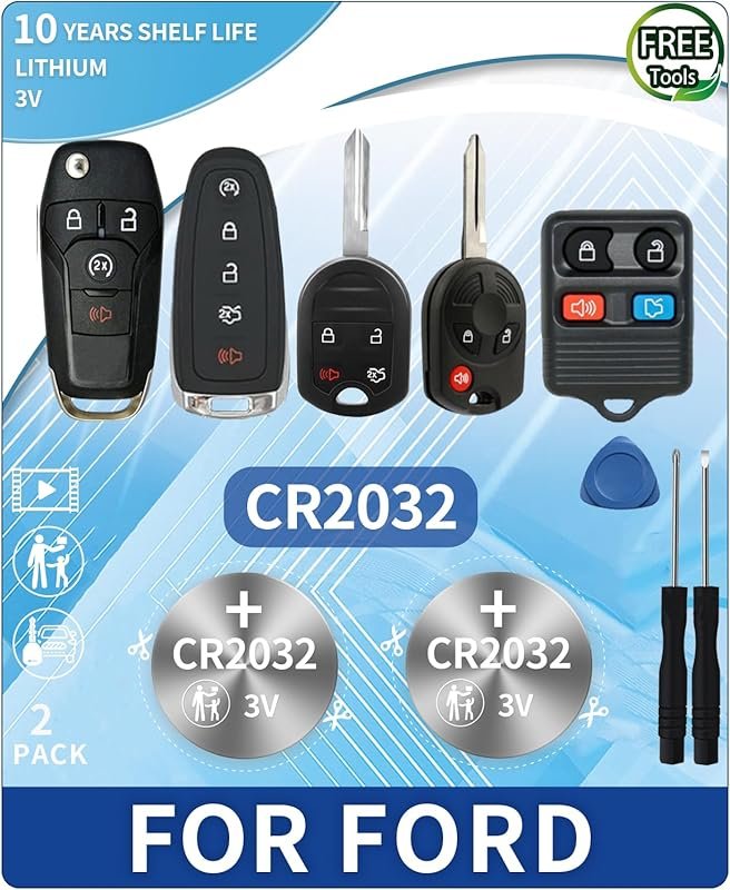CR2032 Key Fob Replacement Batteries for Ford F150 and Various Vehicle
